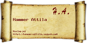 Hammer Attila névjegykártya